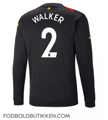 Manchester City Kyle Walker #2 Udebanetrøje 2022-23 Langærmet